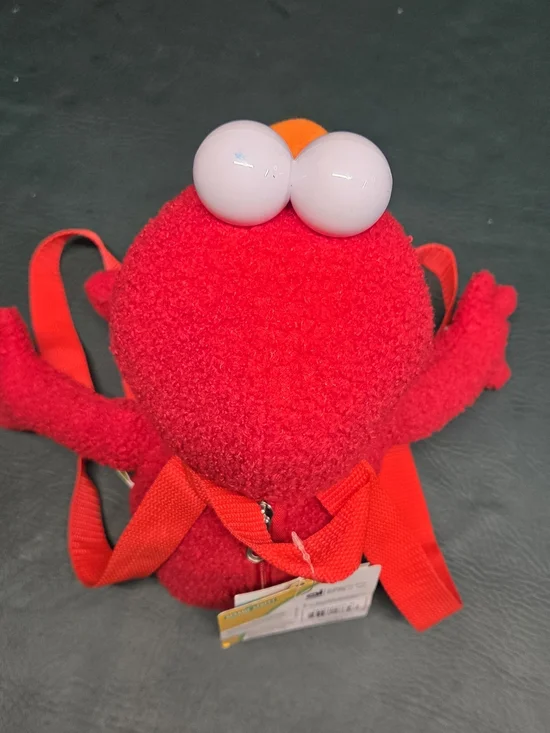 **Elmo Plush Backpack - Bright Red with Orange Nose** - Picture 3 of 6